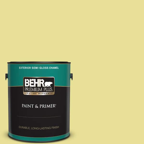 BEHR PREMIUM PLUS 1 gal. #P340-3 Reviving Green Semi-Gloss Enamel Exterior Paint & Primer