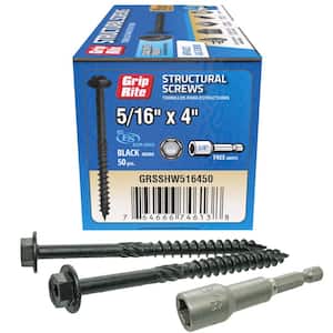 5/16 in. x 4 in. Structural Screw Dual Drive/Hex Washer Head (50-Piece/Pack)