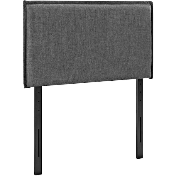 Camille Twin Upholstered Fabric Headboard in Gray