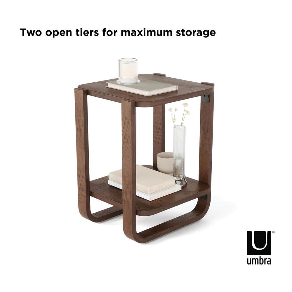 Bellwood Aged Walnut Rectangular 2-Tier Side Table