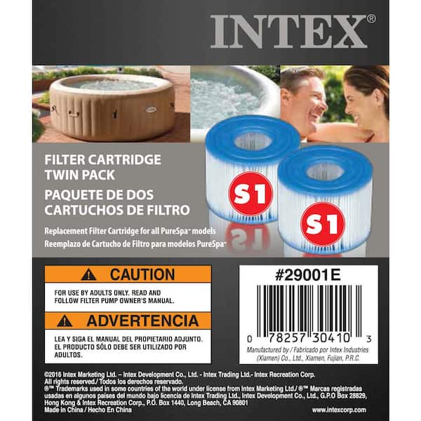 6 Filters 1-Pack INTEX 29001E PureSpa Type S1 Easy Set Pool Filter Cartridges 