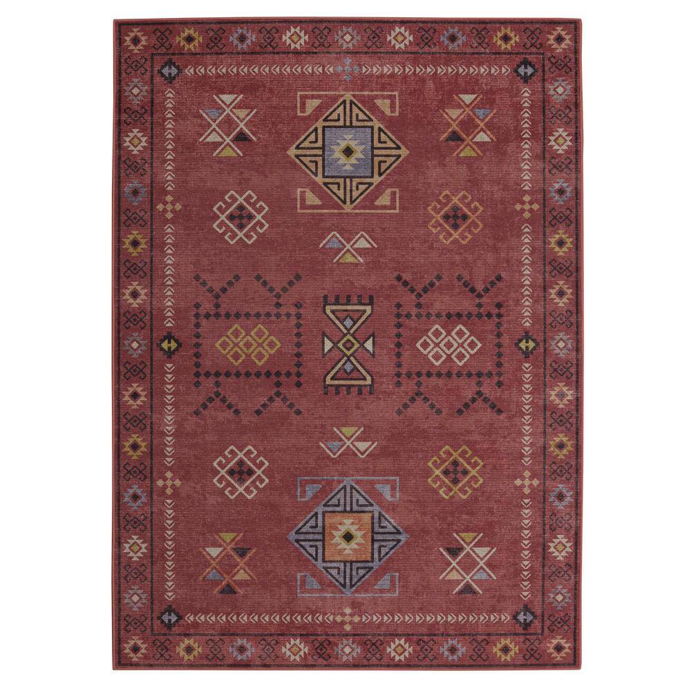 Park Aubrey Red and Cream 8 ft. x 10 ft. Traditional Woven Distressed Polyester Rectangle Indoor Area Rug price history on PriceWatchPro