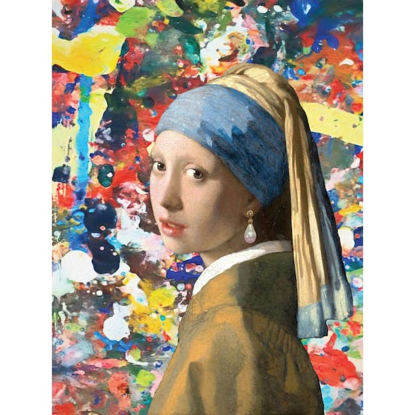 Girl With the Pearl Earring by Grotto Studios 1 Piece Unframed Graphic Print Abstract Poster Art Print 18 in. x 24 in.
