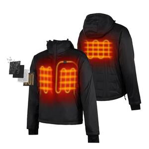 Men's X-Large Black 7.2-Volt Lithium-Ion Heated Pullover Jacket with (1) 5.2Ah Battery and Charger