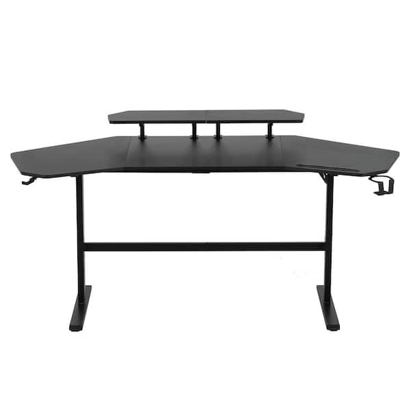 Techni Sport 70.5 in Rectangular Black Carbon Fiber Like Desk with