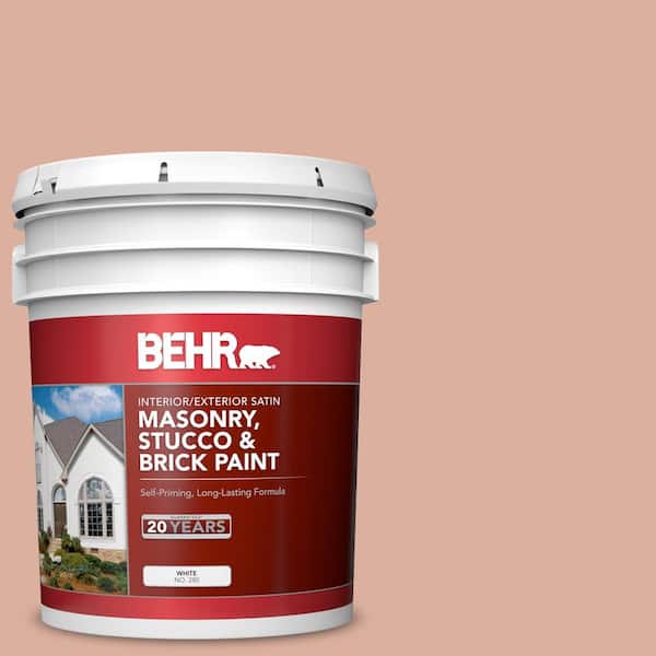 BEHR 5 gal. #MS-02 Rosestone Satin Interior/Exterior Masonry, Stucco and Brick Paint