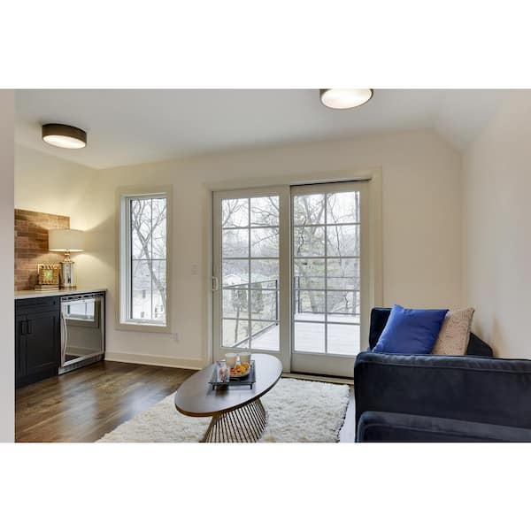 71-1/4 in. x 79-1/2 in. 400 Series White Right-Hand Frenchwood Gliding Patio Door with Pine Interior and White Hardware