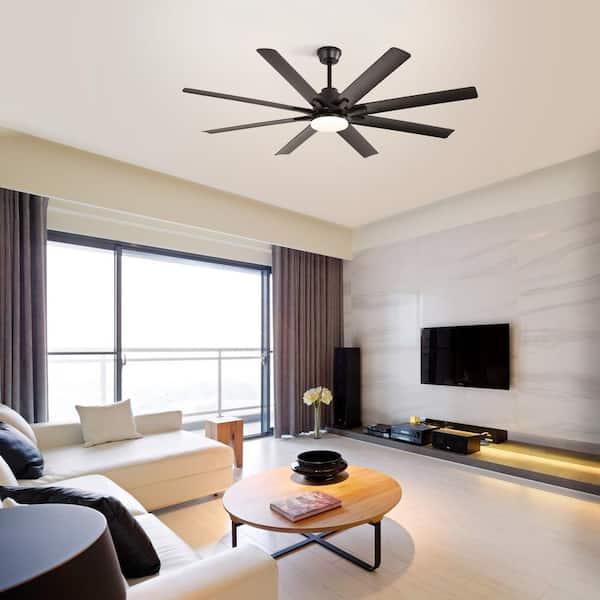 FIRHOT 66in. LED Indoor Brushed Nickel Ceiling Fan with App&Remote 