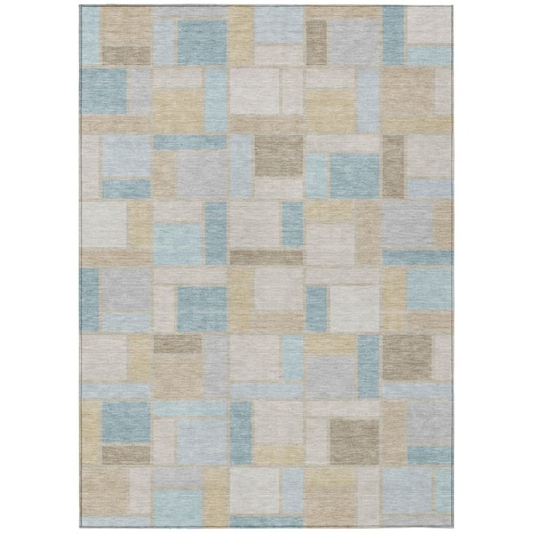 Chantille Machine Washable Indoor/Outdoor Abstract ACN3110 Linen 10 ft. x 14 ft. Area Rug