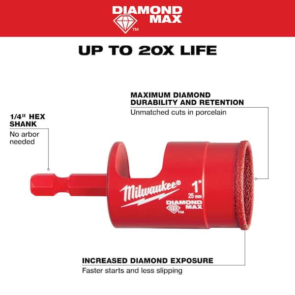 Milwaukee - 1 in. Diamond Max Hole Saw