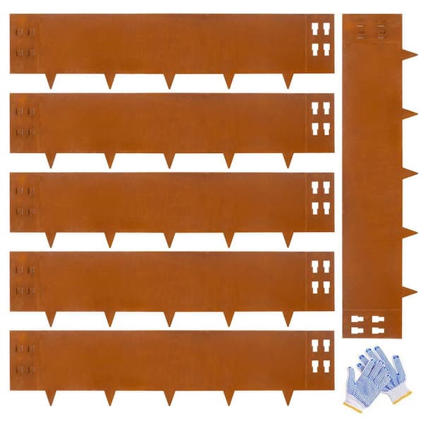 10 in. H Metal Landscape Edging for Yard, Lawn and Garden (6-Pack)