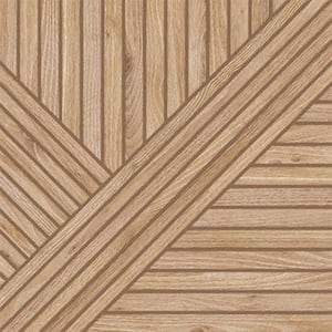 Tangram Wood Oak 17-3/8 in. x 17-3/8 in. Porcelain Floor and Wall Tile (14.91 sq. ft./Case)