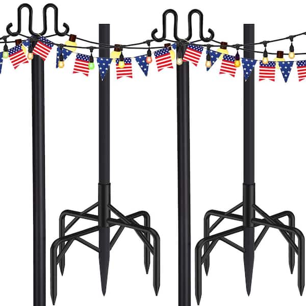FAWEY TRED INC 100 in. Metal String Light Poles for Outdoor String Lights (2-Pack)