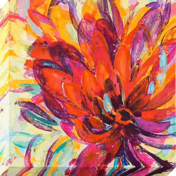 Decor Therapy 35 in. x 35 in. Spectrum Flower Stretched Painted Canvas Wall Art