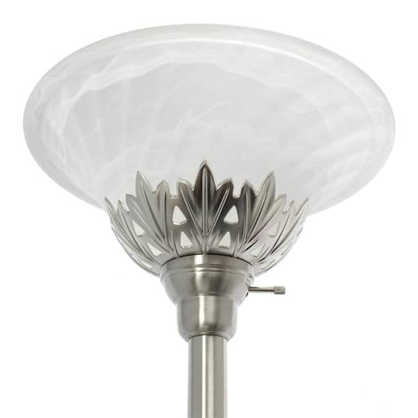 Elegant designs 3 light floor best sale lamp with scalloped glass shades