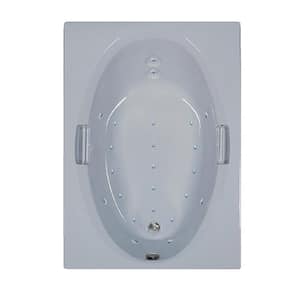 60 in. Acrylic Rectangular Drop-in Air Bathtub in White