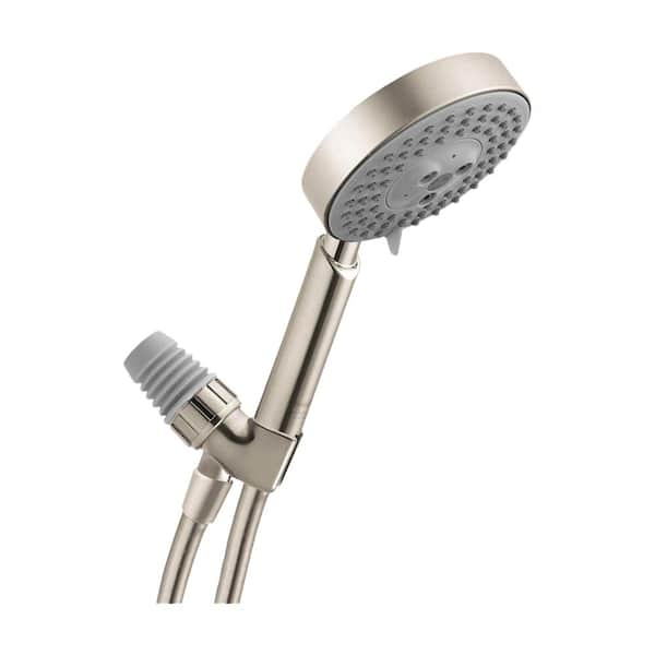 Hansgrohe 3-Spray 4 in. Single Wall Mount Handheld Rain Shower Head in Brushed Nickel