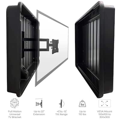 Storm S Waterproof Impact Resistant Outdoor Hard Tv Cover With Wall Mount Bracket Ss 44 The Home Depot Storm S Waterproof Impact Resistant, Best Outdoor Tv Ceiling Mounts