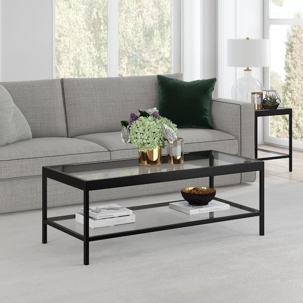 Meyer&Cross Alexis 45 in. Blackened Bronze Rectangle Glass Top