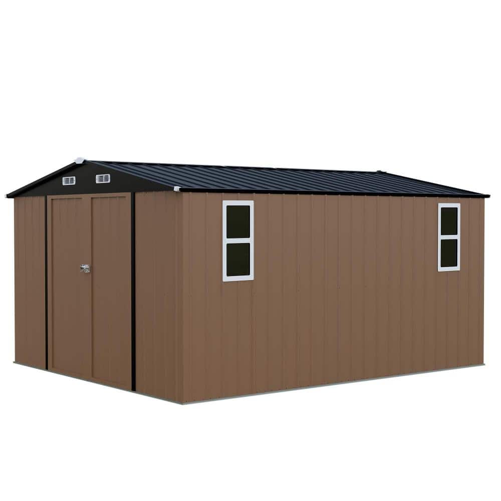 10 ft. W x 12 ft. D Outdoor Storage Shed with Lockable Metal Garden Tool Shed price history on PriceWatchPro