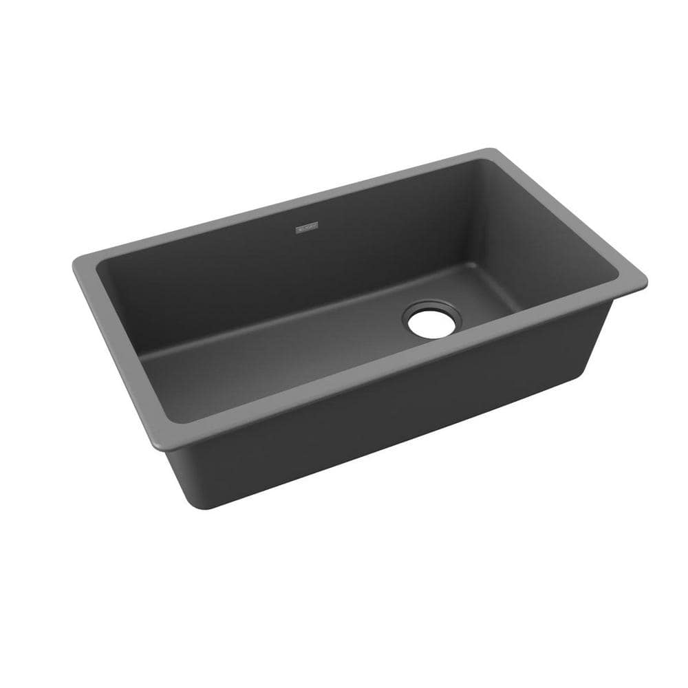 Dusk Gray Quartz 33" Single Bowl Undermount Kitchen Sink