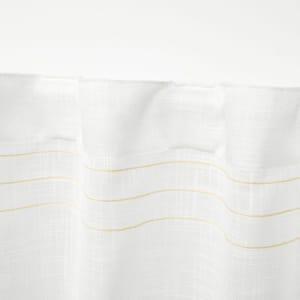 Demi Yellow Horizontal Stripes Light Filtering Hidden Tab / Rod Pocket Curtain, 54 in. W x 84 in. L (Set of 2)