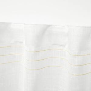 Demi Yellow Horizontal Stripes Light Filtering Hidden Tab / Rod Pocket Curtain, 54 in. W x 96 in. L (Set of 2)