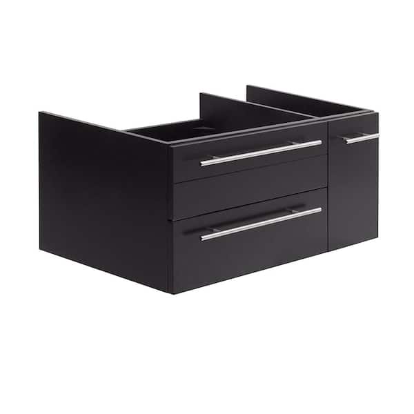 Fresca Lucera 35 in. Wall Mount Single Bath Vanity Cabinet without Top in Espresso - Undermount Sink  Compatible - Left Version