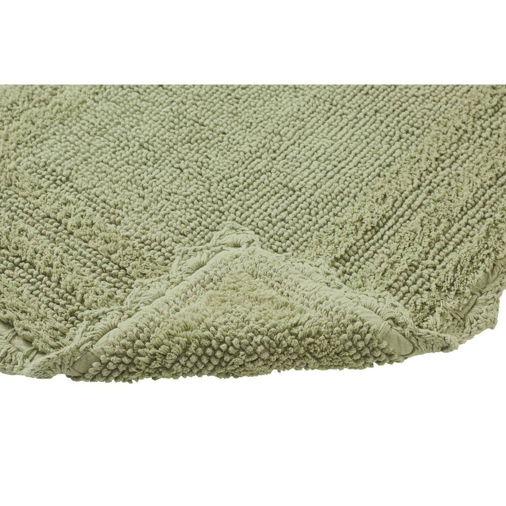 Sage Green Cotton Tufted Reversible Crochet Bath Rug 24" x 40"
