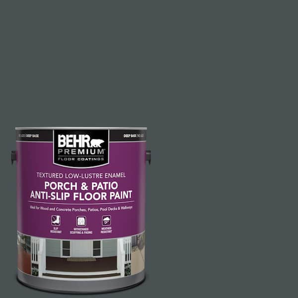 BEHR PREMIUM 1 gal. #720F-7 Dark as Night Textured Low-Lustre Enamel Interior/Exterior Porch and Patio Anti-Slip Floor Paint