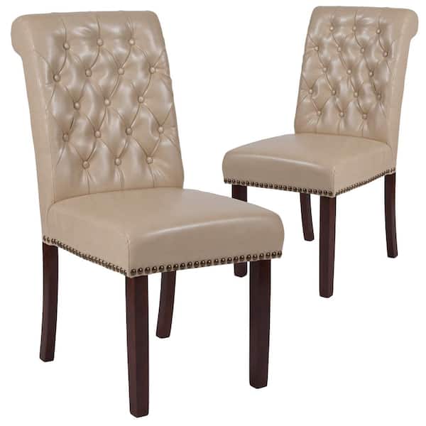 Carnegy Avenue Beige Leather Dining, Cream Leather Kitchen Chairs