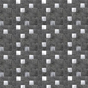 DIP Graphite Silver Mosaic Tile 12 in. x 12 in. Self-Adhesive PVC Backsplash (10 pack)