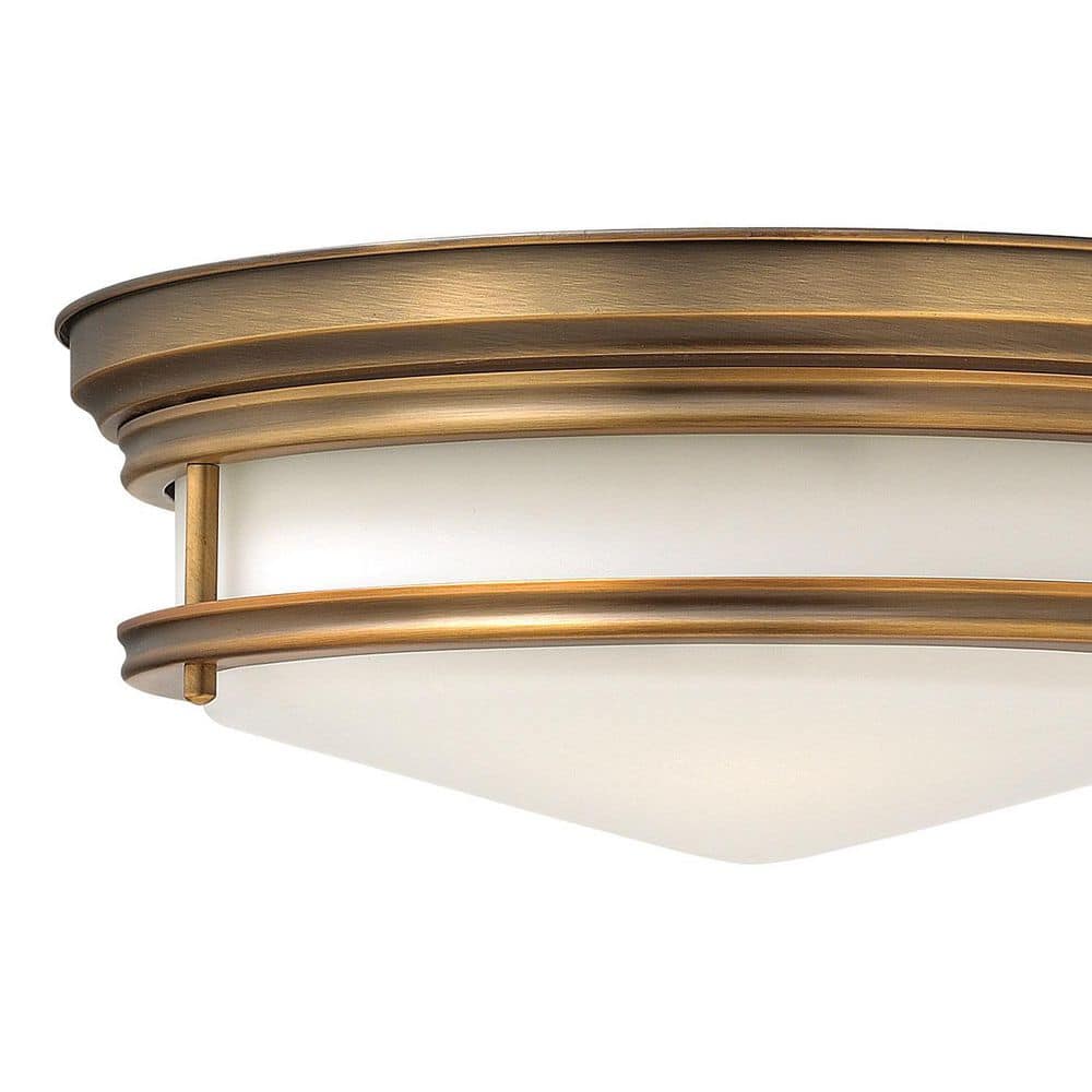 Elegant Brushed Bronze 3-Light Flush Mount with Etched Opal Glass