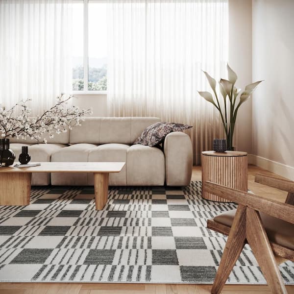 Ovarine Hand Woven Wool Area Ivory 9 ft. x 12 ft. Indoor Area Rug