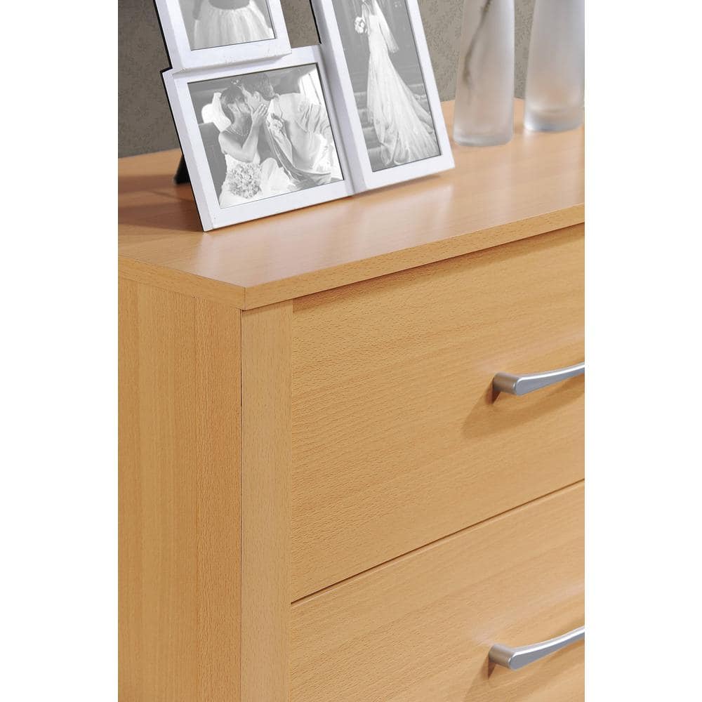 Sleek Beech 4-Drawer Chest with Soft Close and Roller Support