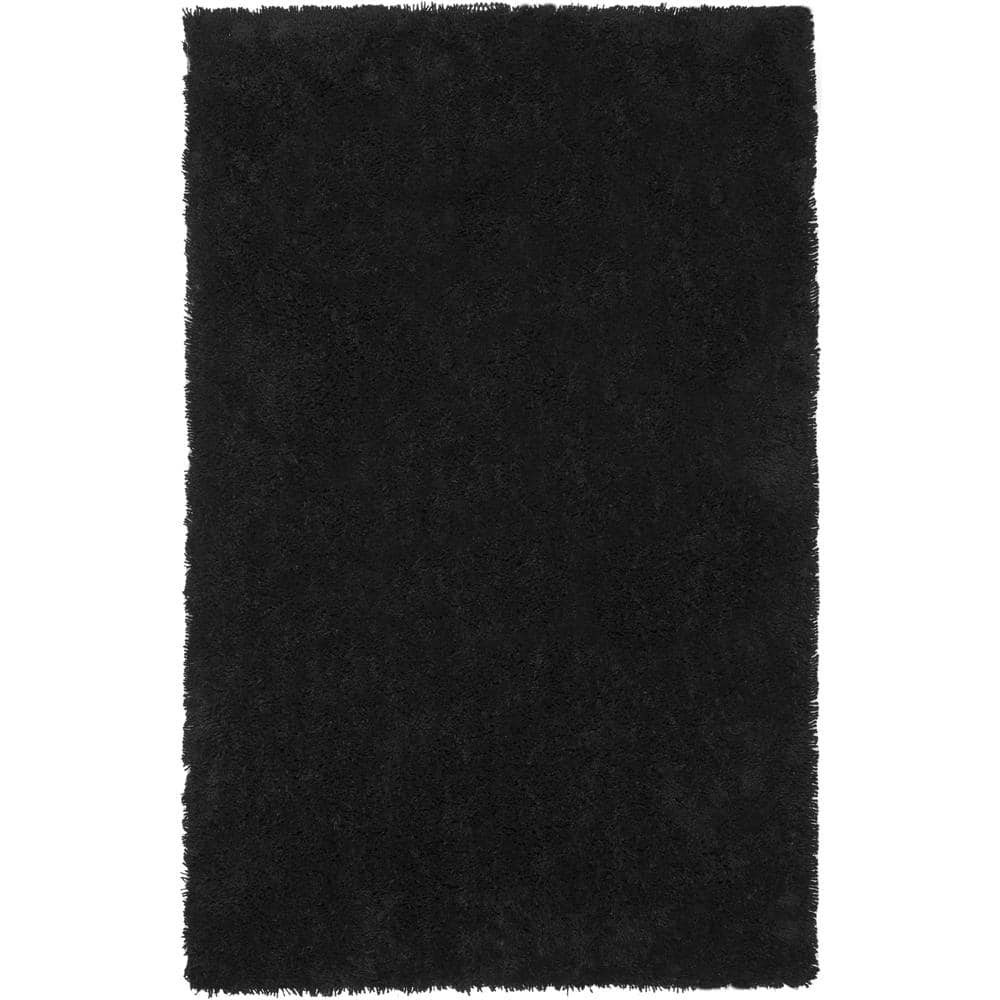 SAFAVIEH Classic Shag Ultra Black 5 ft. x 8 ft. Solid Area Rug SG240L5 The Home Depot