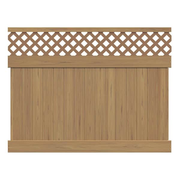 Barrette Outdoor Living Carlsbad 6 ft. H x 8 ft. W Cypress Vinyl Semi-Privacy Fence Panel (Unassembled)