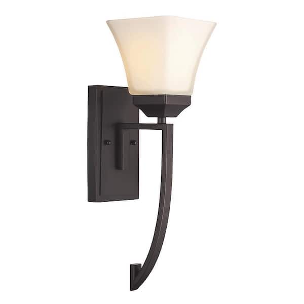 Oil Rubbed Bronze Wall Sconce Light Frosted Glass Shade Lamp Mounted Fixture 60 