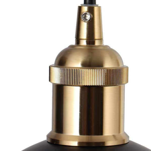 Zevni Matte Black & Brass Gold Pendant Lights Fixture, 6 in