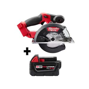 M18 FUEL 18-Volt Lithium-Ion Brushless Cordless 5-3/8 in. Circular Metal Saw with Free M18 5.0Ah Battery