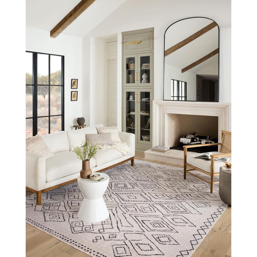 Vance Modern Dove Gray Easy-Care Rectangular Area Rug 5'3" x 7'9"