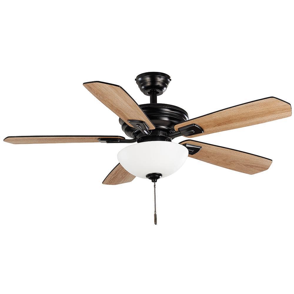 Hampton Bay Wellston II deals 44 in. LED Matte White Dry Rated Downrod Ceiling Fan