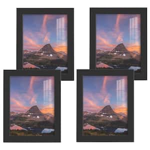 Modern 6 in. x 8 in. Black Picture Frame (Set of 4)
