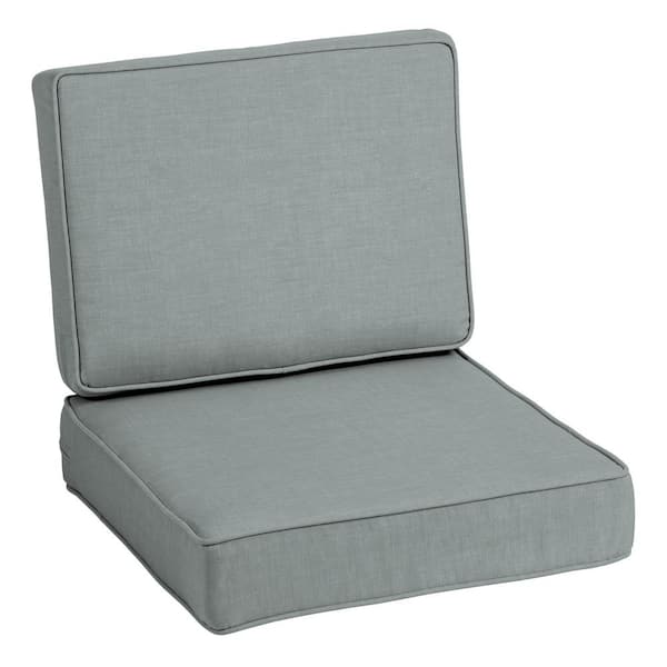 ARDEN ProFoam 24 in. x 24 in. 2-Piece Deep Seating Outdoor Lounge Chair Cushion in Stone Grey Leala