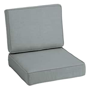 ProFoam 24 in. x 24 in. 2-Piece Deep Seating Outdoor Lounge Chair Cushion in Stone Grey Leala