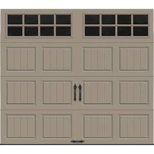 Gallery Steel Short Panel 8 ft x 7 ft Insulated 18.4 R-Value  Sandtone Garage Door with SQ24 Windows