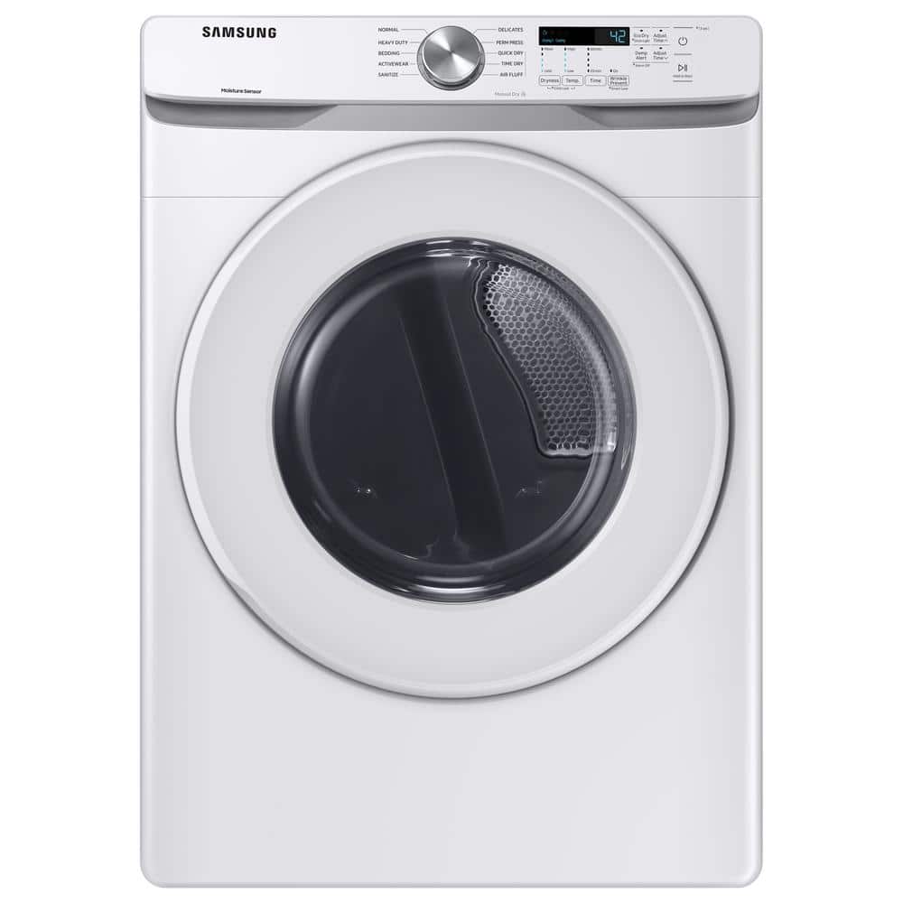 7.5 cu. ft. Stackable Long Vented Electric Dryer with Sensor Dry in White