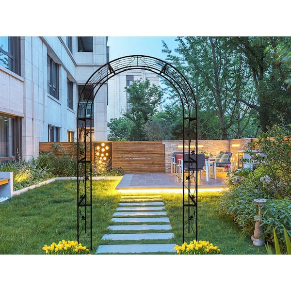 Siavonce 98 .40 in. Metal Garden Arch Arbor Trellis Climbing