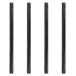 1 in. x 24 in. Black Industrial Steel Grey Plumbing Pipe (4-Pack)
