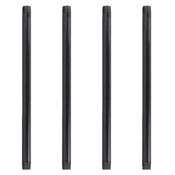 1 in. x 24 in. Black Industrial Steel Grey Plumbing Pipe (4-Pack)